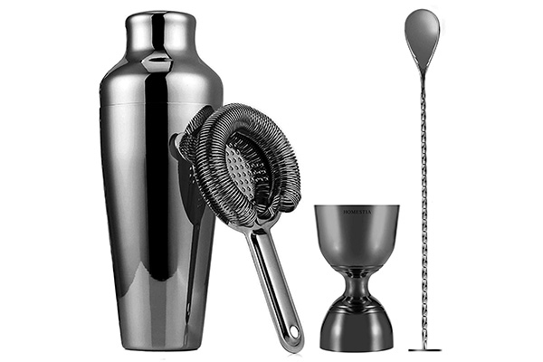 <b>Gun Metal Black Cocktail Bar Tool Set</b>